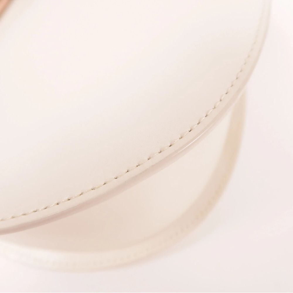 Rare Furla GHW Chain Floral Shoulder Bag Calfskin Leather White - Picture 13 of 13